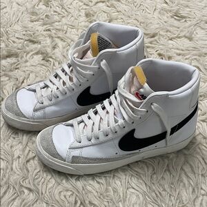 Nike White and Black High-Top Sneakers
